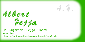 albert hejja business card